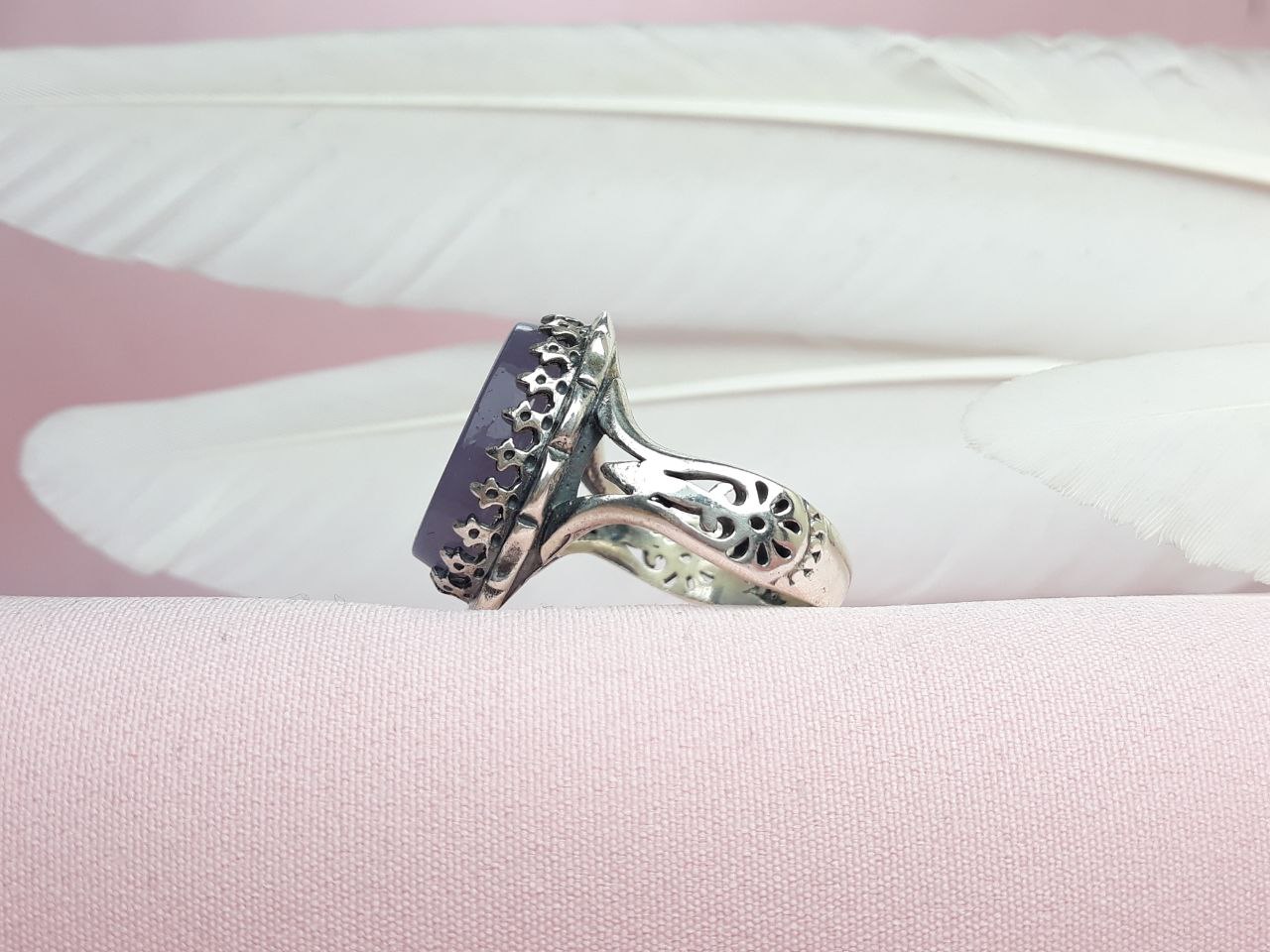 انگشتر علی ولی الله عقیق سوسنی خوشرنگ اصلی