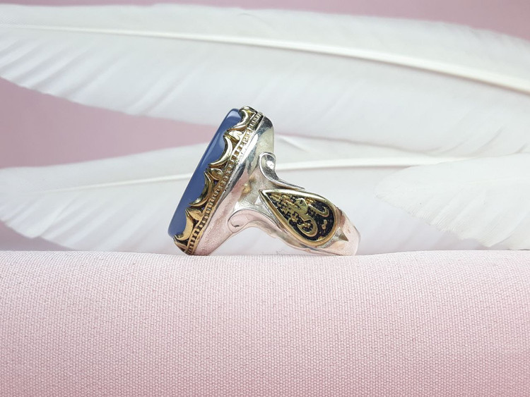 انگشتر نقره صاحب الزمان مردانه عقیق سوسنی اصل