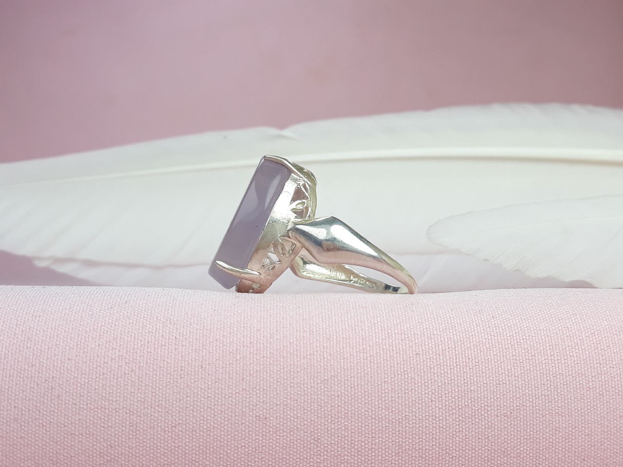 انگشتر اصل زنانه یاحسین عقیق سوسنی