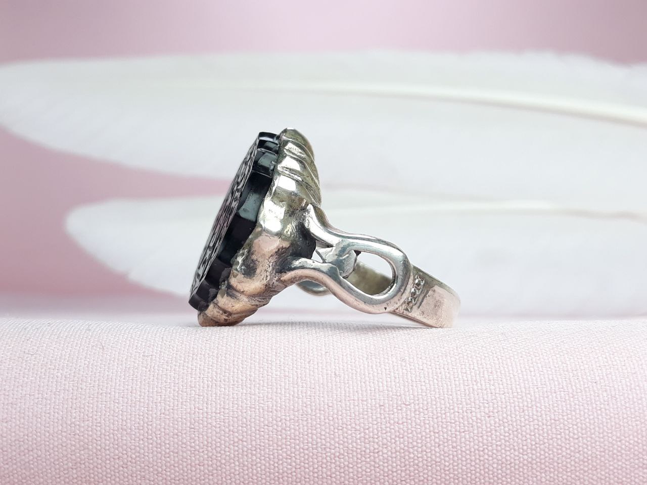 انگشتر عمه سادات سلام علیک انگشتر مردانه عقیق سیاه