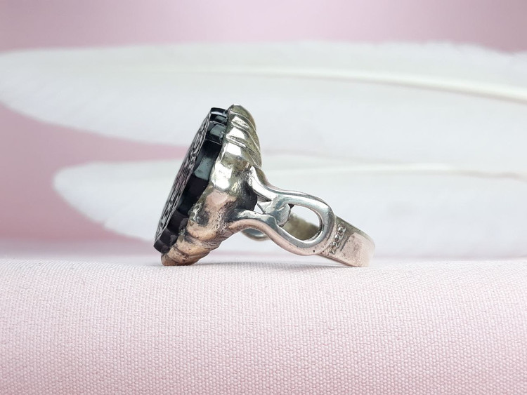 انگشتر عمه سادات سلام علیک انگشتر مردانه عقیق سیاه