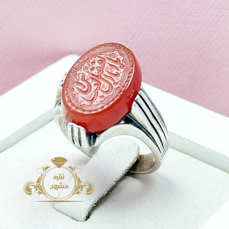 انگشتر یا ابالفضل العباس عقیق سرخ اصل