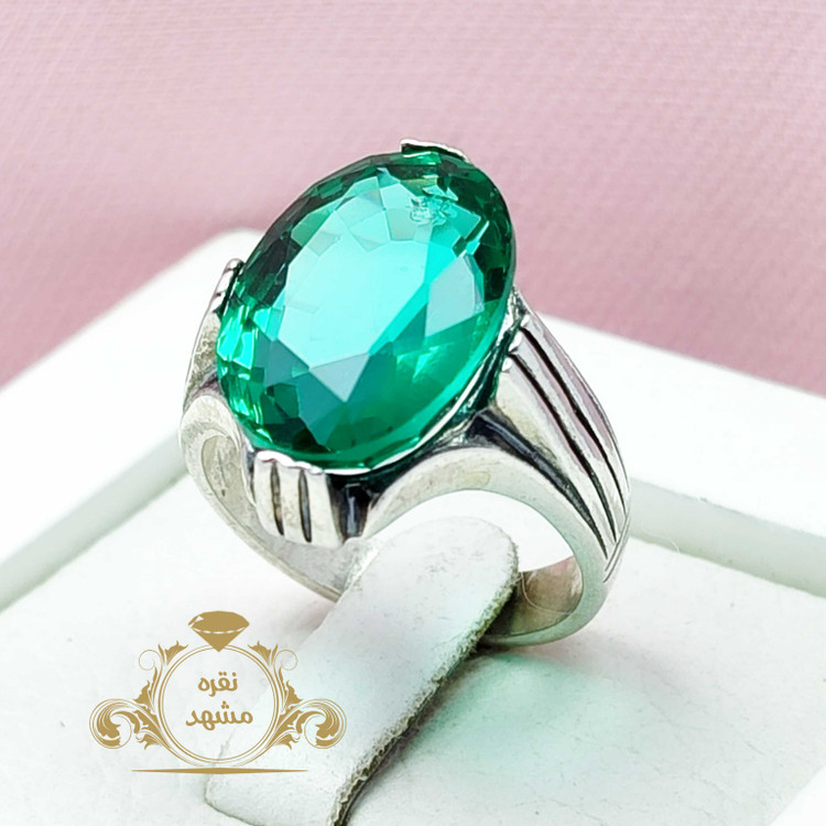 انگشتر زمرد سنتاتیک شیک تراش جواهر