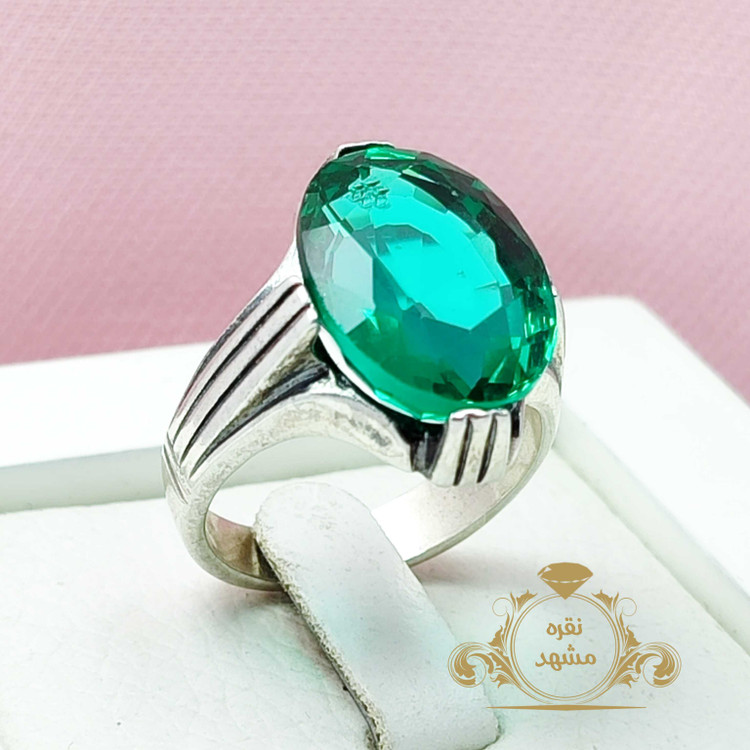 انگشتر زمرد سنتاتیک اسپرت تراش جواهر
