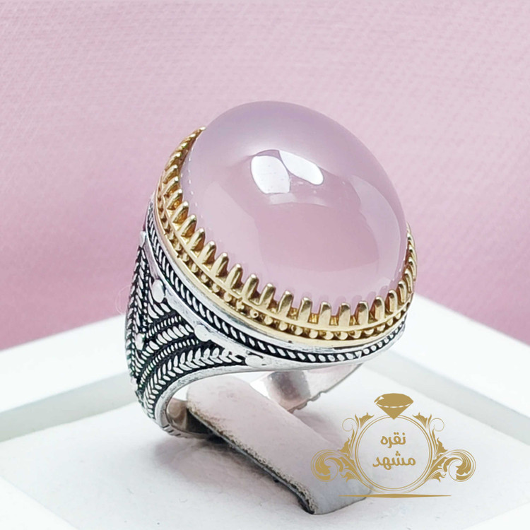 انگشتر عقیق سوسنی اصل مردانه نگین دامله