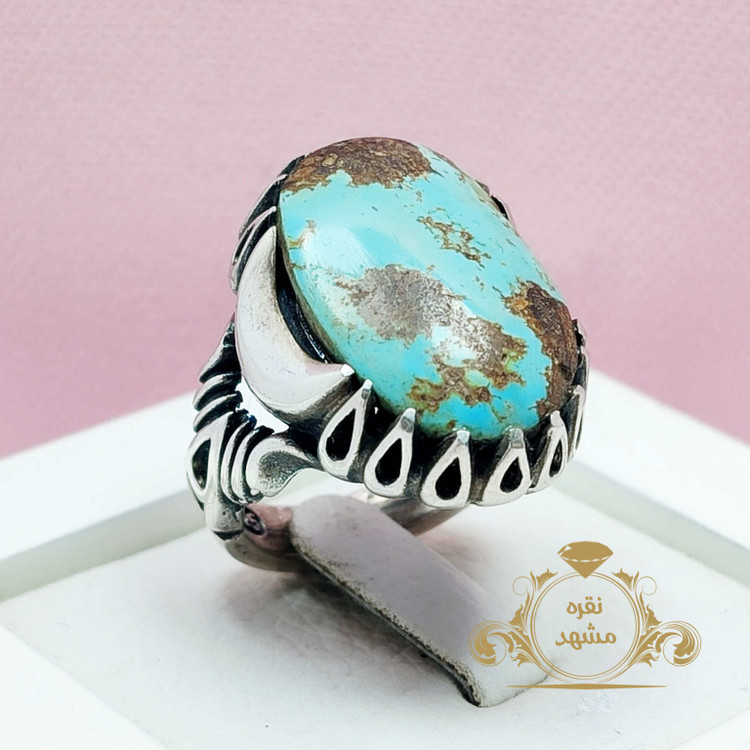 انگشتر مردانه فیروزه نیشابور اصل و معدنی