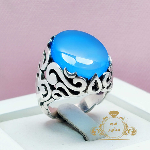 انگشتر آبی آسمونی خوشرنگ مردانه رکاب پر فروش
