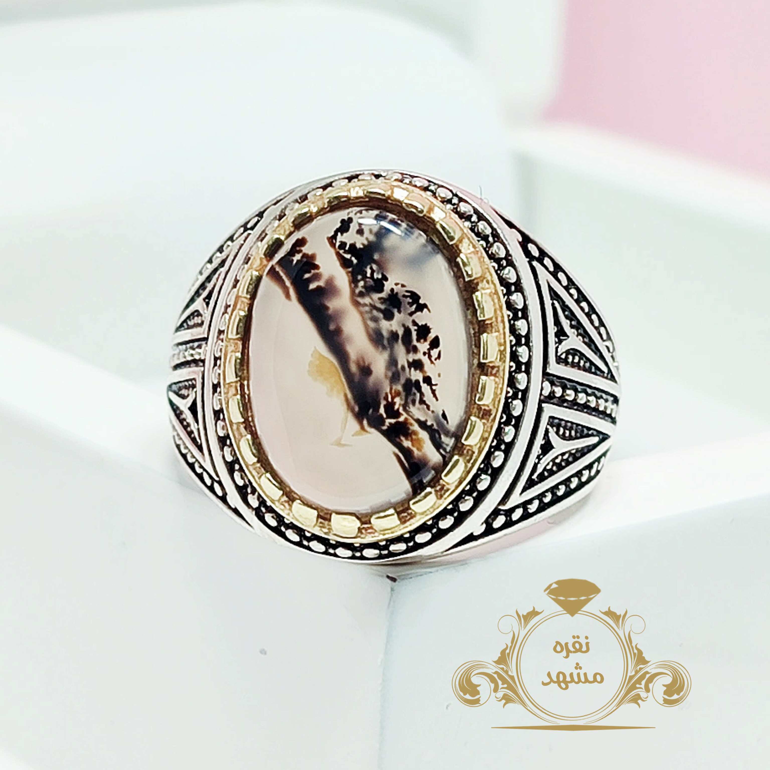 انگشتر شجر منظره مردانه اصلی نقش طبیعی