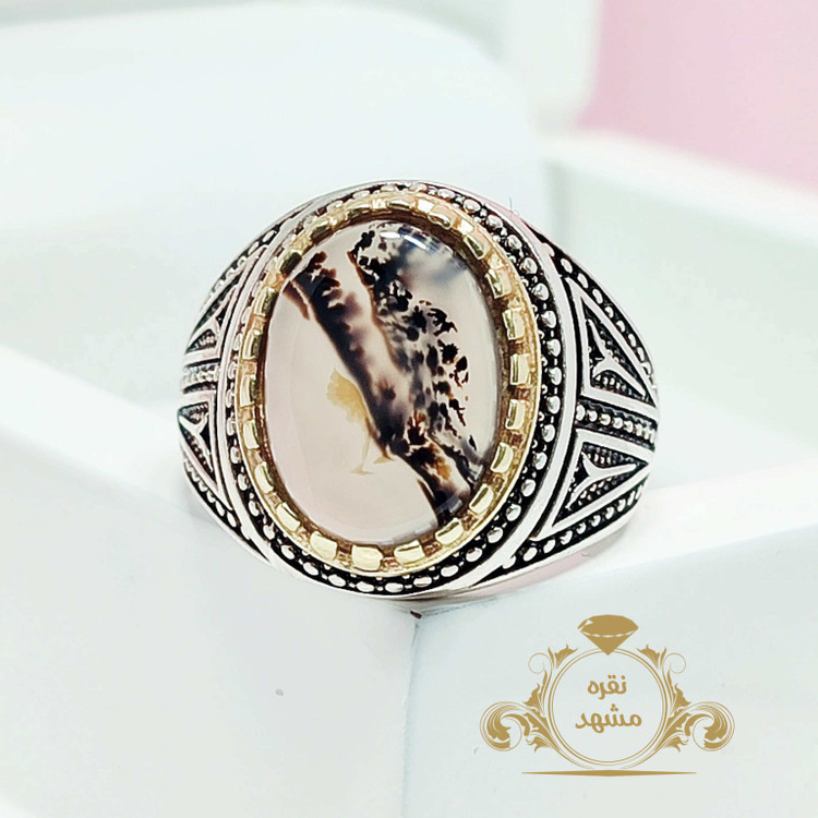 انگشتر شجر منظره مردانه اصلی نقش طبیعی