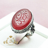 انگشتر مردانه عقیق سرخ حسین منی و انا من حسین