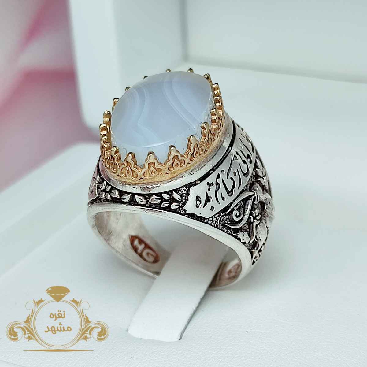 انگشتر مردانه عقیق کبود یمنی نقره اصلی
