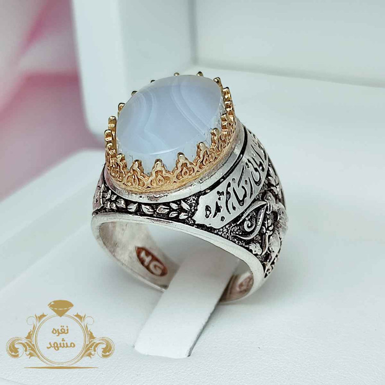 انگشتر مردانه عقیق کبود یمنی نقره اصلی