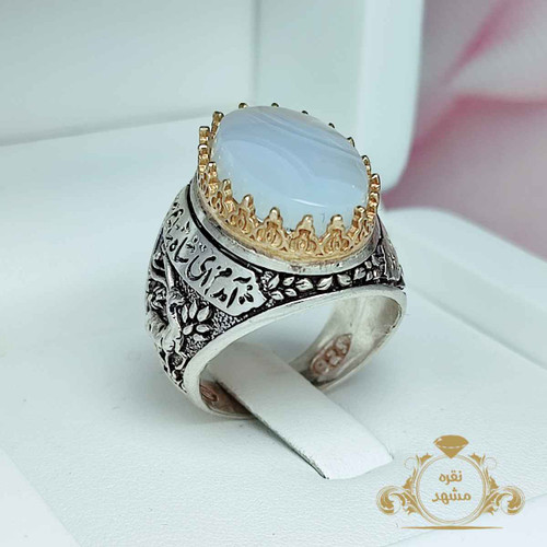 انگشتر عقیق کبود یمنی اصلی و معدنی