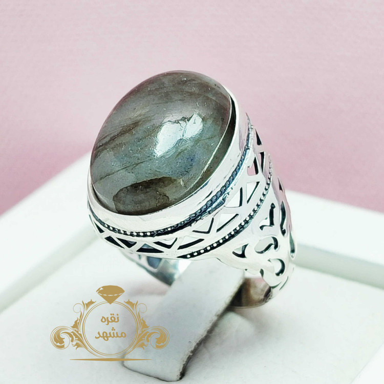 انگشتر نقره مردانه لابرادوریت اصلی