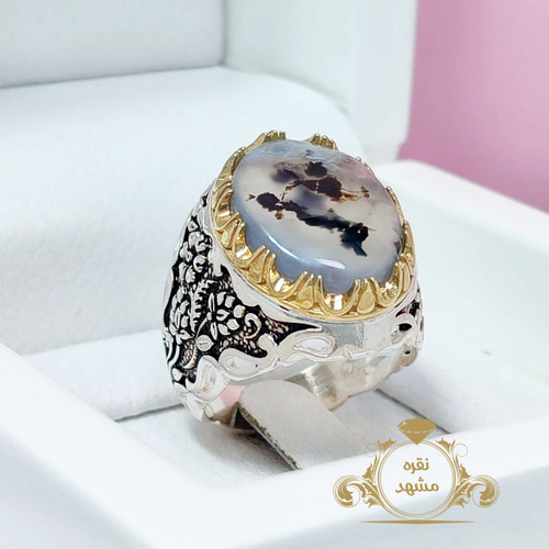 انگشتر مردانه نقره نگین شجر اصلی