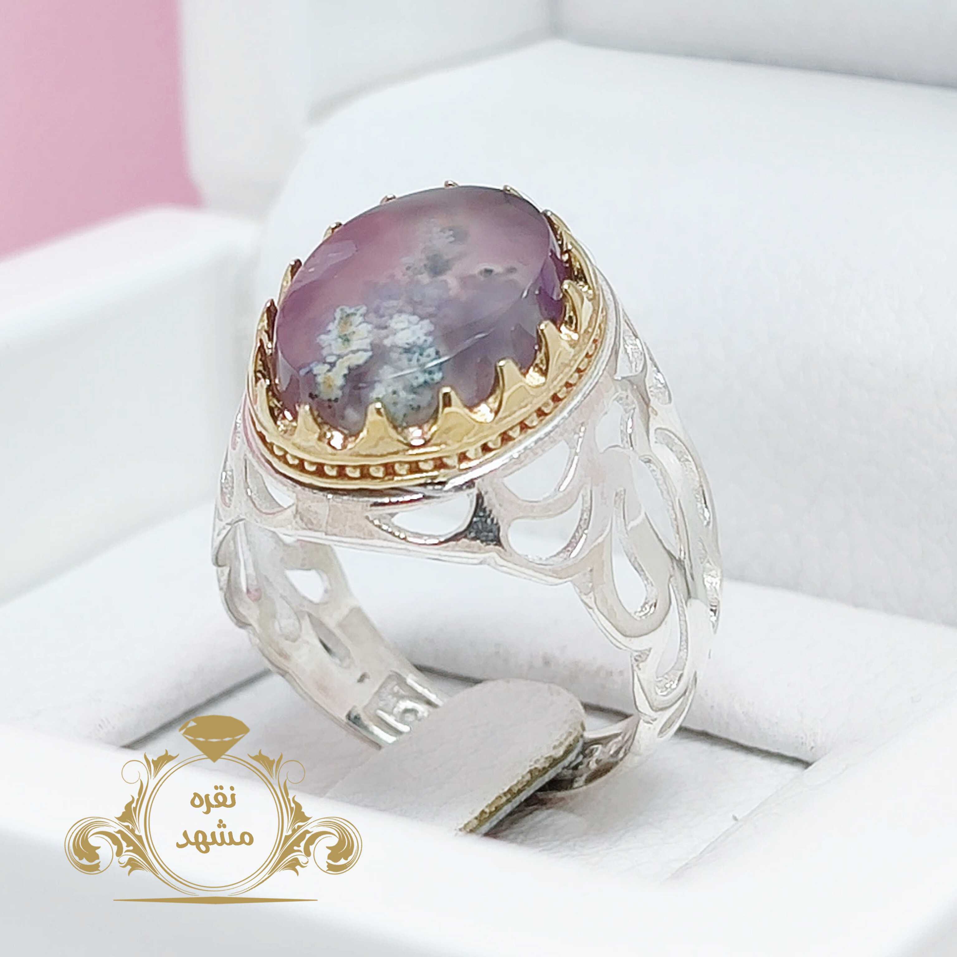 انگشتر اسپرت عقیق سوسنی شجر بهاره خاص