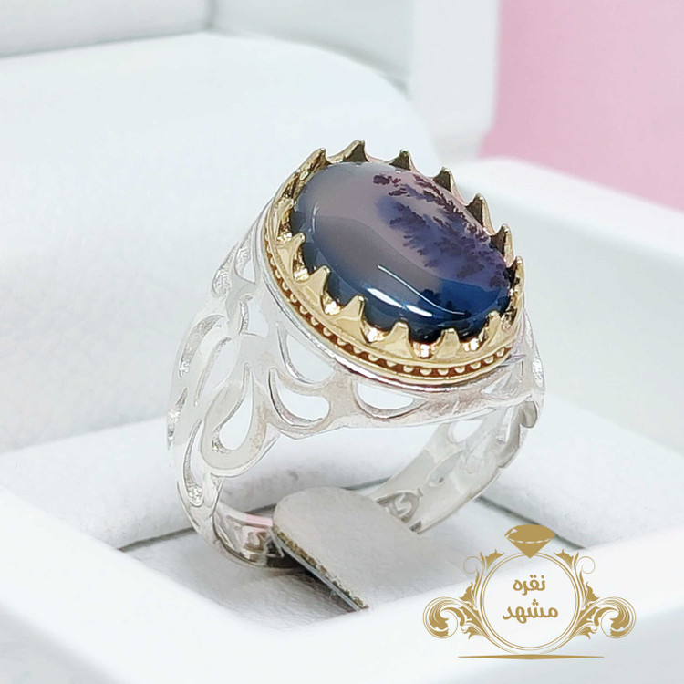 انگشتر شجر تیره مردانه شبکه کاری