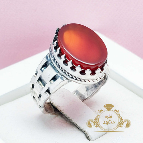 انگشتر مردانه سرخ اصلی تخت خوشرنگ مدل رولکس