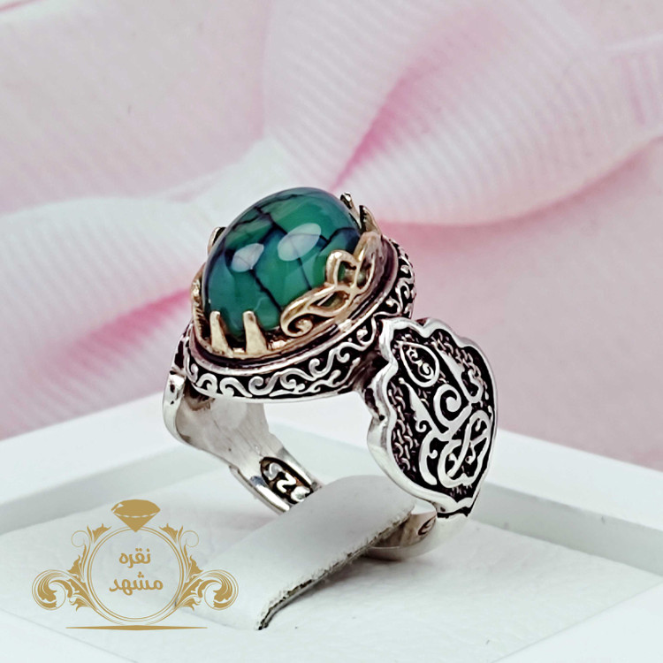 انگشتر مردانه دراگون سبز اصلی خوشرنگ