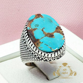 انگشتر مردانه فیروزه نیشابور اصل و معدنی