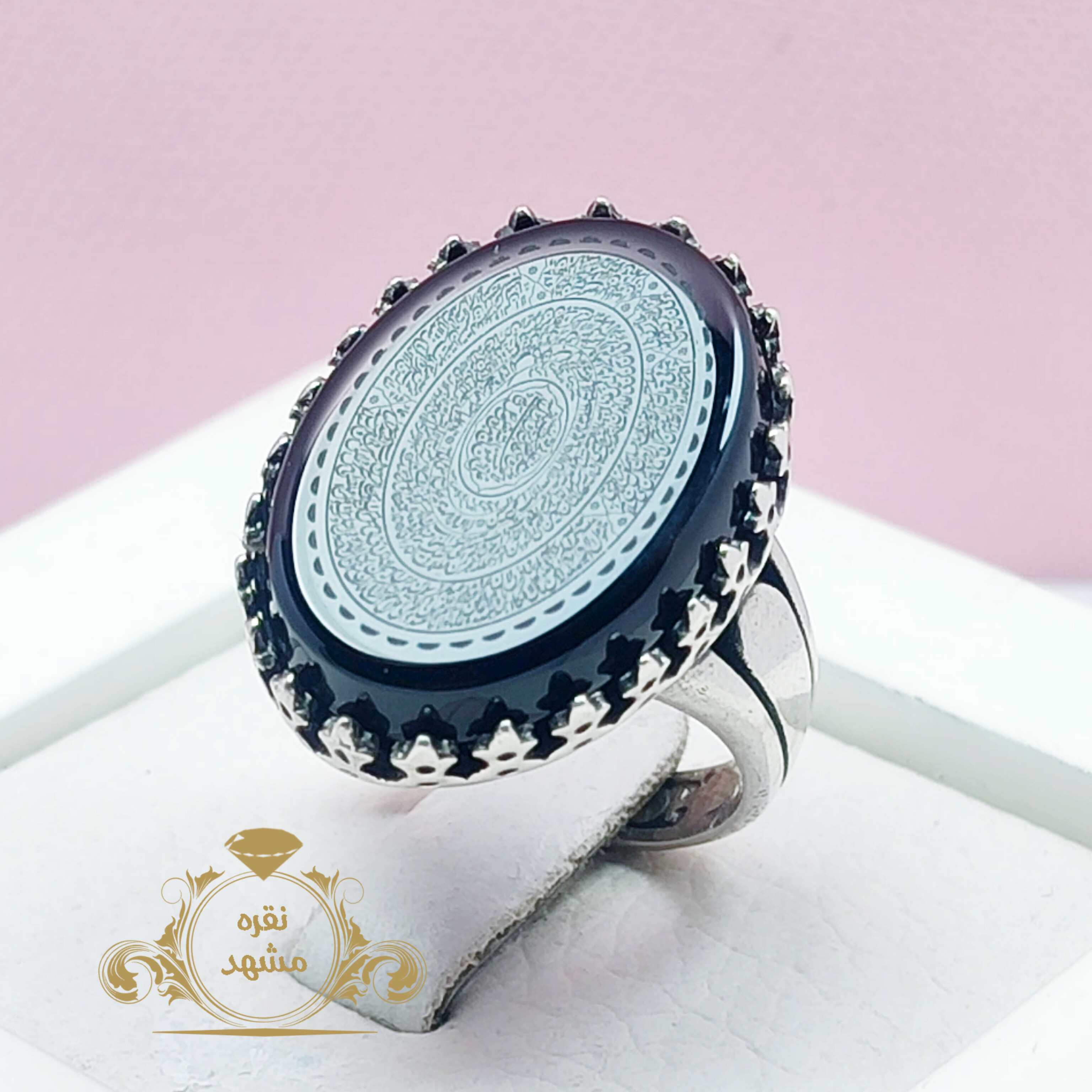 انگشتر نقره 16 ذکر مردانه سیاه رکاب پا اردکی