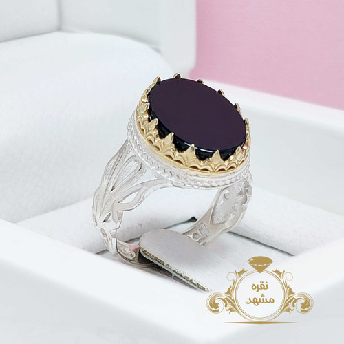 انگشتر عقیق سیاه مردانه اصل