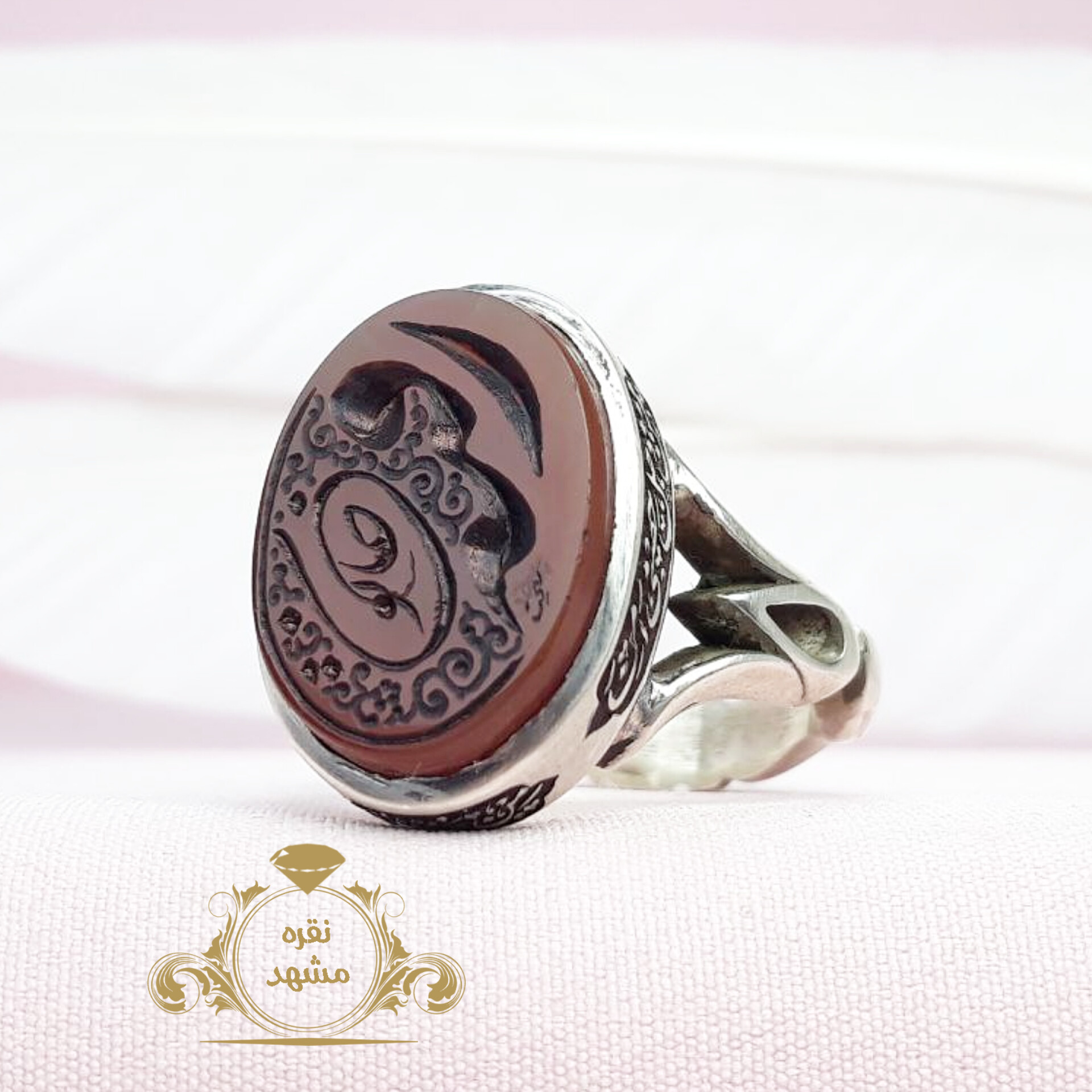 انگشتر رقیه خاتون انگشتر مردانه عقیق سرخ  اصل