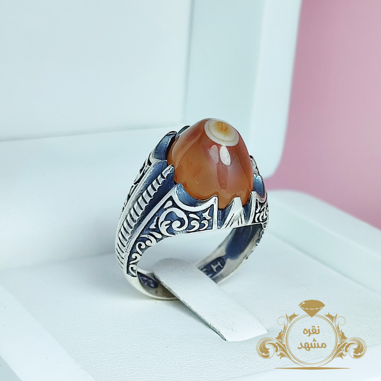 انگشتر باباقوری نقره مردانه عیار عالی