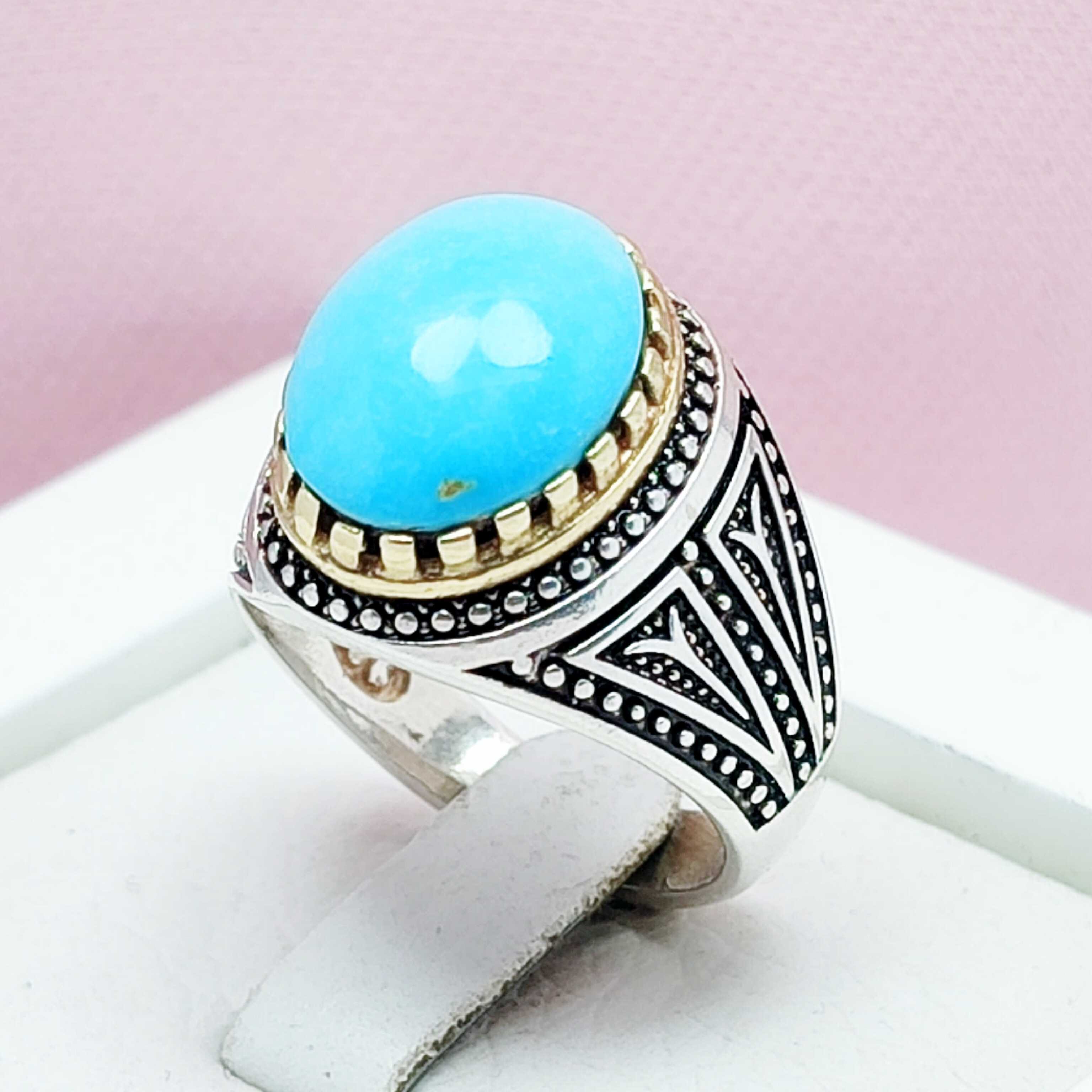 انگشتر فیروزه نیشابوری پاک اصلی و معدنی