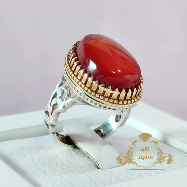 انگشتر رهبری سرخ اصلی یمن تراش خوشرنگ