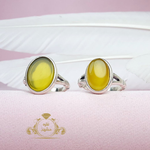 ست انگشتر زنانه مردانه عقیق زرد اصلی