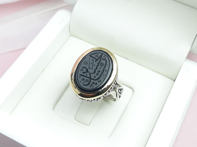 ذکر یاحسین مردانه عقیق سیاه رکاب یازهرا