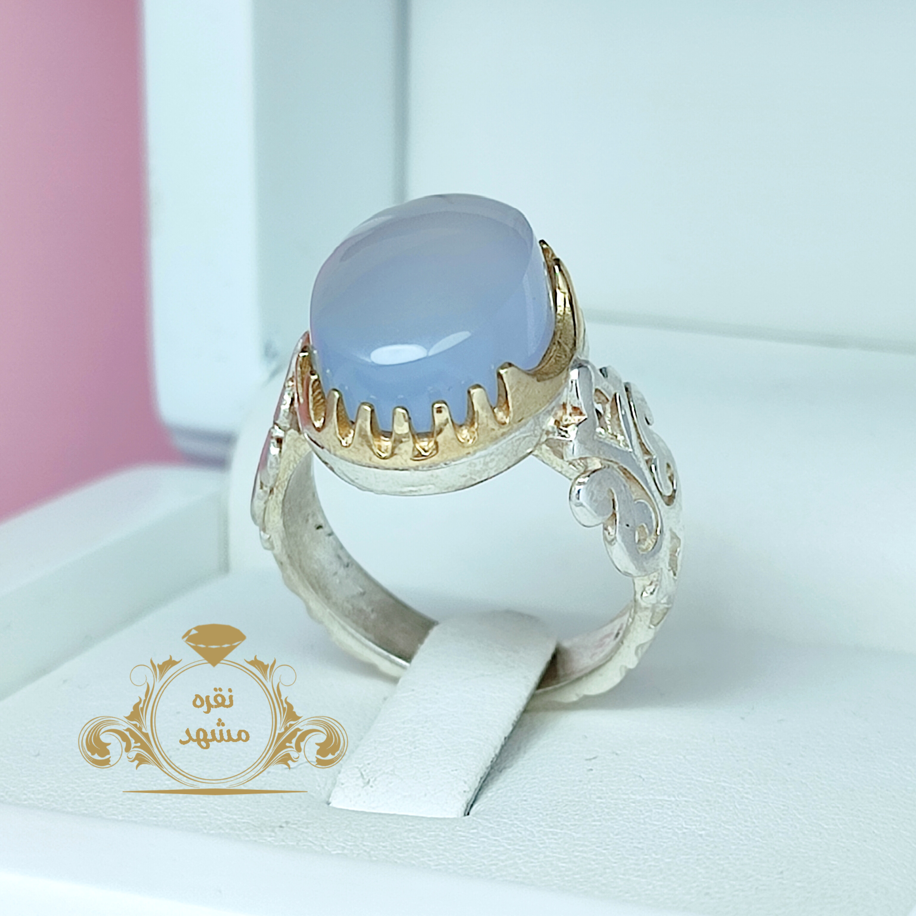 انگشتر عقیق یمنی کبود انگشتر مردانه اصل و معدنی