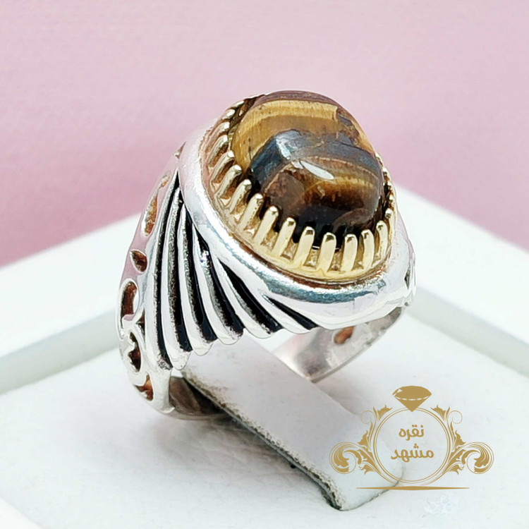 انگشتر نقره مردانه چشم ببر تایگر اصلی 12 گرمی