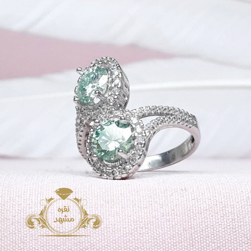 انگشتر زنانه اصلی نگین موزانایت روکش رادیوم