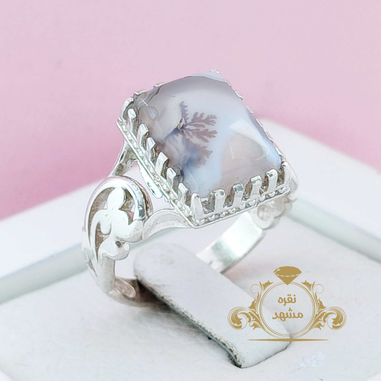 انگشتر مردانه شجر تک درخت چهارگوش