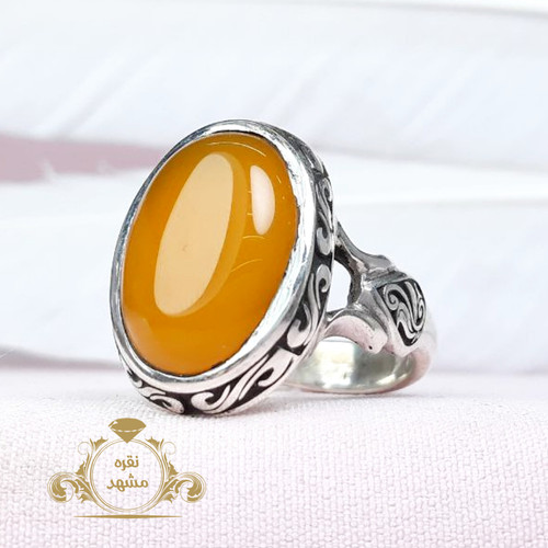 انگشتر دستساز عقیق زرد حرز امام جواد