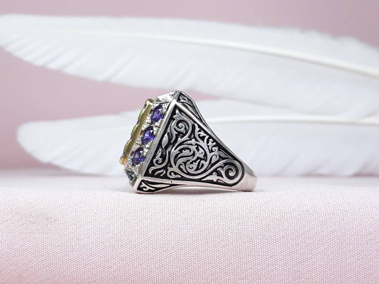 انگشتر اسپرت مردونه نگین دار نگین سنتاتیک