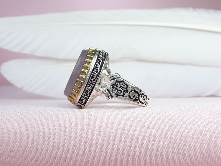 انگشتر مذهبی یاحسین مظلوم عقیق سوسنی رکاب یاعلی