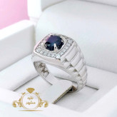 انگشتر مردانه با نگین یاقوت کبود اصلی