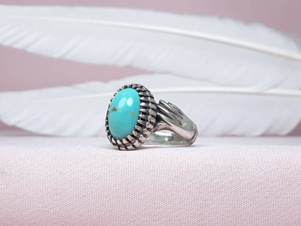 انگشتر فیروزه نیشابوری خوشرنگ اصل مدل دست دلبر