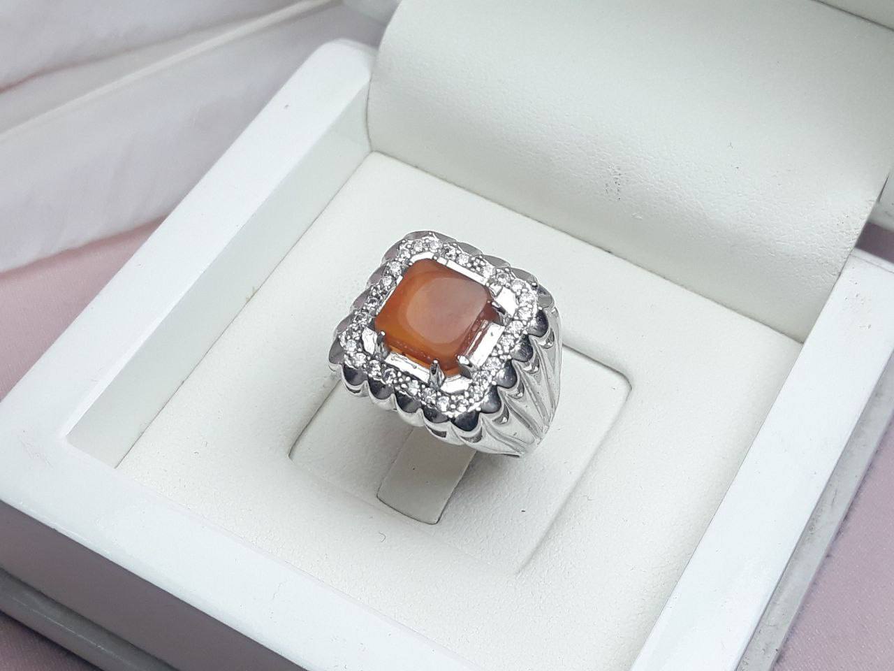 انگشتر شیک و خاص مردانه عقیق یمنی