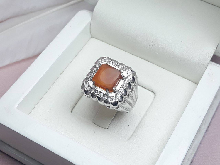 انگشتر شیک و خاص مردانه عقیق یمنی