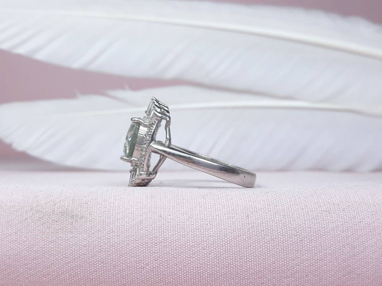 انگشتر زنانه اصل نگین موزانایت روکش رادیوم