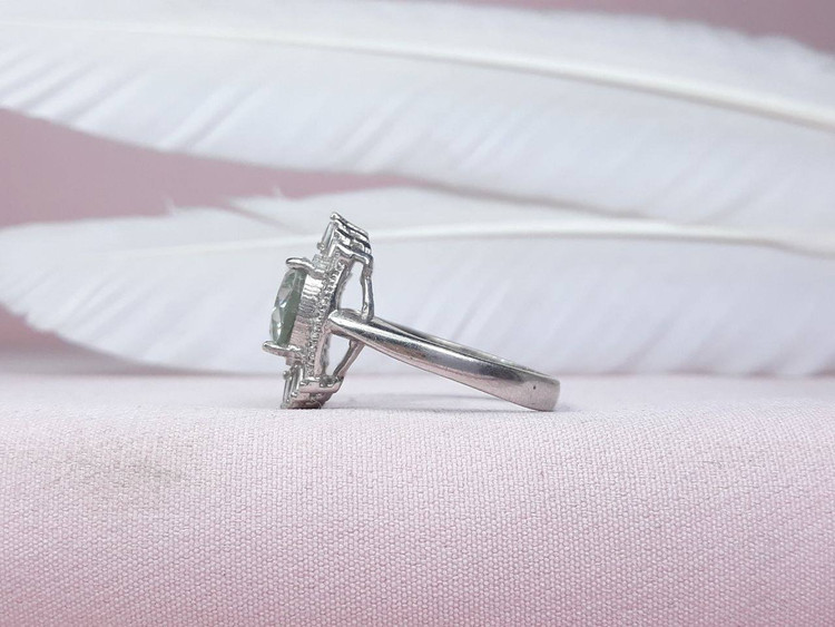 انگشتر زنانه اصل نگین موزانایت روکش رادیوم