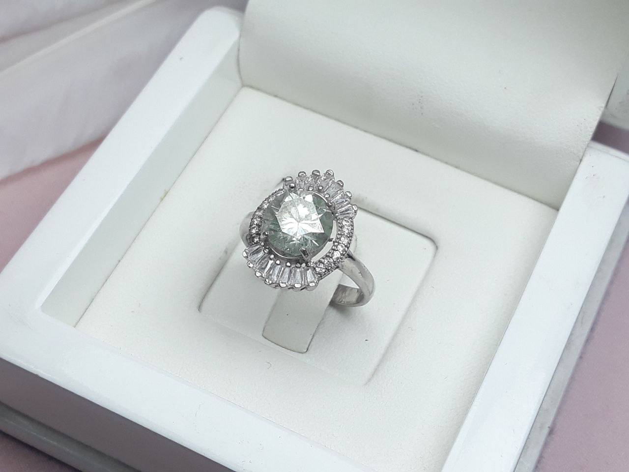 انگشتر اصلی نگین موزانایت روکش رادیوم