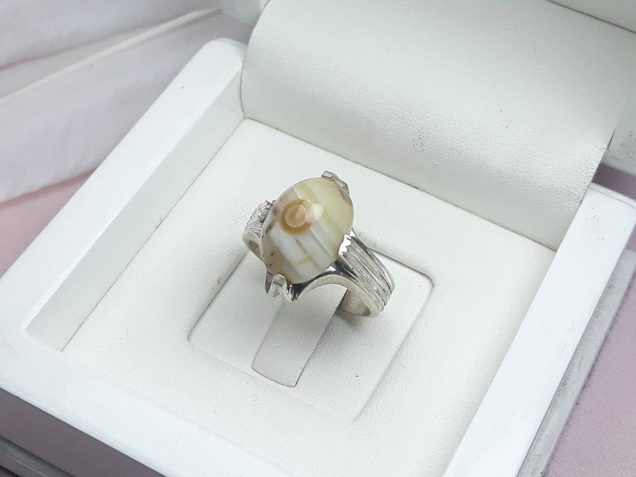 انگشتر نقره باباقوری رکاب دستساز مردانه