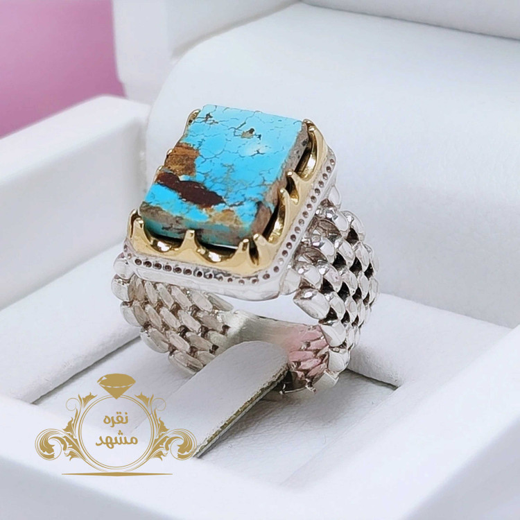 انگشتر مردانه فیروزه نیشابوری مدل رولکس