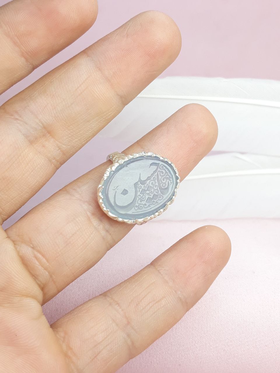 انگشتر زنانه یا حسین عقیق سوسنی اصلی