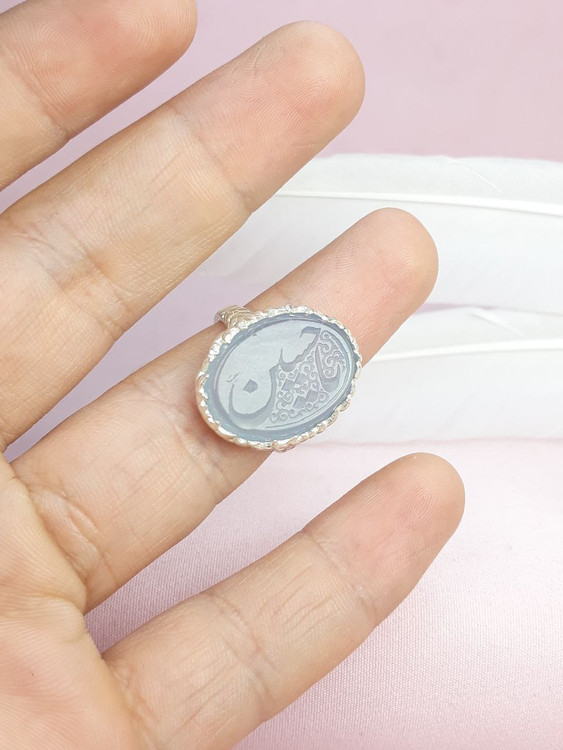 انگشتر زنانه یا حسین عقیق سوسنی اصلی